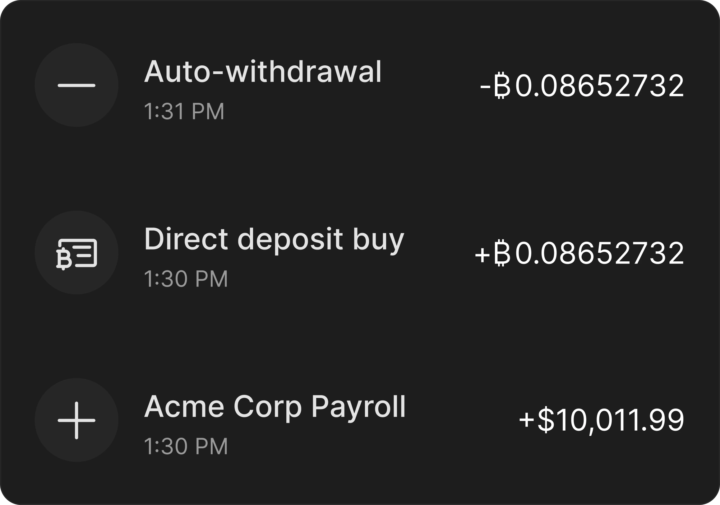 Recurring buy interface